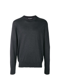 Мужской темно-серый свитер с круглым вырезом от Dolce & Gabbana