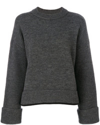 Женский темно-серый свитер с круглым вырезом от Dsquared2