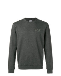 Мужской темно-серый свитер с круглым вырезом от Ea7 Emporio Armani