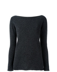 Женский темно-серый свитер с круглым вырезом от Fashion Clinic Timeless