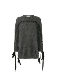 Женский темно-серый свитер с круглым вырезом от Fendi