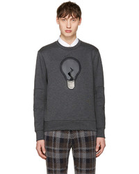 Мужской темно-серый свитер с круглым вырезом от Fendi