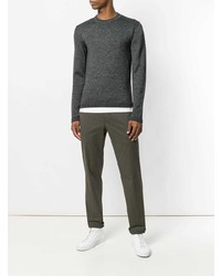 Мужской темно-серый свитер с круглым вырезом от Jijibaba