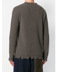 Мужской темно-серый свитер с круглым вырезом от Uma Wang