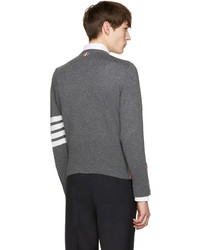 Мужской темно-серый свитер с круглым вырезом от Thom Browne