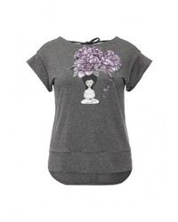 Женский темно-серый свитер с круглым вырезом от Grishko