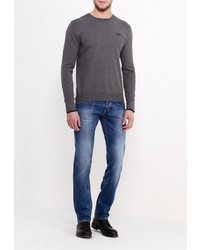 Мужской темно-серый свитер с круглым вырезом от Guess Jeans