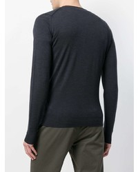 Мужской темно-серый свитер с круглым вырезом от John Smedley