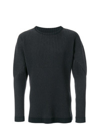 Мужской темно-серый свитер с круглым вырезом от Homme Plissé Issey Miyake
