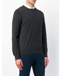 Мужской темно-серый свитер с круглым вырезом от Barba