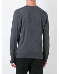 Мужской темно-серый свитер с круглым вырезом от Le Kasha