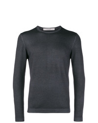 Мужской темно-серый свитер с круглым вырезом от La Fileria For D'aniello