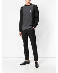 Мужской темно-серый свитер с круглым вырезом от Billionaire