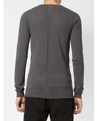 Мужской темно-серый свитер с круглым вырезом от Rick Owens