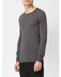 Мужской темно-серый свитер с круглым вырезом от Rick Owens