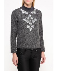 Женский темно-серый свитер с круглым вырезом от LOST INK