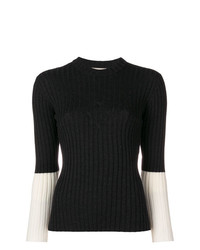 Женский темно-серый свитер с круглым вырезом от MAISON KITSUNE