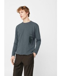 Мужской темно-серый свитер с круглым вырезом от Mango Man