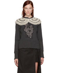 Женский темно-серый свитер с круглым вырезом от Marc Jacobs