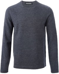 Мужской темно-серый свитер с круглым вырезом от Neil Barrett