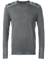 Мужской темно-серый свитер с круглым вырезом от Neil Barrett