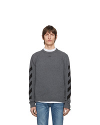 Мужской темно-серый свитер с круглым вырезом от Off-White