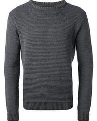 Мужской темно-серый свитер с круглым вырезом от Oliver Spencer