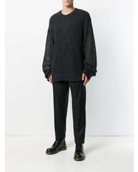Мужской темно-серый свитер с круглым вырезом от Chalayan