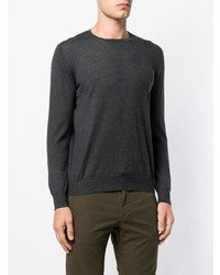 Мужской темно-серый свитер с круглым вырезом от Cruciani