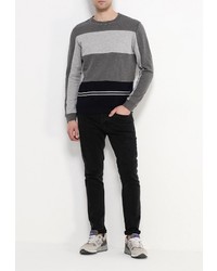 Мужской темно-серый свитер с круглым вырезом от Piazza Italia