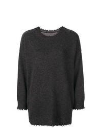 Женский темно-серый свитер с круглым вырезом от R13