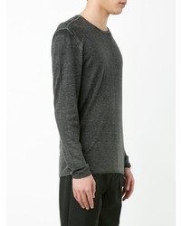 Мужской темно-серый свитер с круглым вырезом от John Varvatos