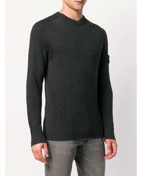 Мужской темно-серый свитер с круглым вырезом от Stone Island