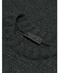 Мужской темно-серый свитер с круглым вырезом от Prada