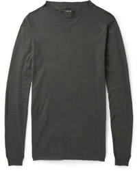 Мужской темно-серый свитер с круглым вырезом от Rick Owens