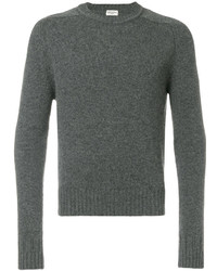 Мужской темно-серый свитер с круглым вырезом от Saint Laurent