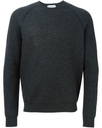 Мужской темно-серый свитер с круглым вырезом от Salvatore Ferragamo