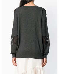Женский темно-серый свитер с круглым вырезом от See by Chloe