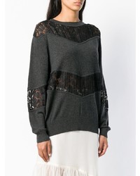 Женский темно-серый свитер с круглым вырезом от See by Chloe