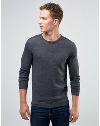 Мужской темно-серый свитер с круглым вырезом от Selected