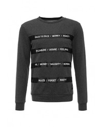 Мужской темно-серый свитер с круглым вырезом от Sixth June