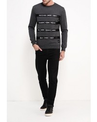 Мужской темно-серый свитер с круглым вырезом от Sixth June