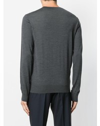 Мужской темно-серый свитер с круглым вырезом от Versace