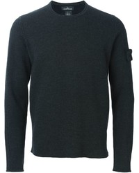 Мужской темно-серый свитер с круглым вырезом от Stone Island