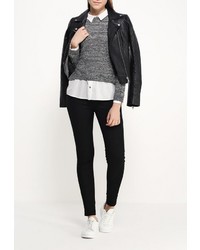Женский темно-серый свитер с круглым вырезом от Topshop