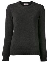 Женский темно-серый свитер с круглым вырезом от Valentino