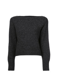 Женский темно-серый свитер с круглым вырезом от Vince