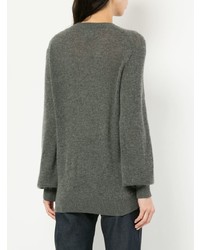 Женский темно-серый свитер с круглым вырезом от Khaite