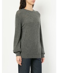 Женский темно-серый свитер с круглым вырезом от Khaite