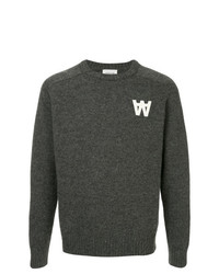 Мужской темно-серый свитер с круглым вырезом от Wood Wood